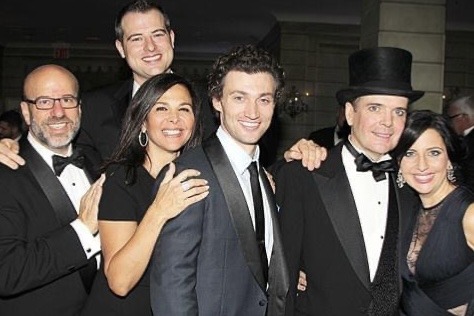 Larry Hirschhorn and guests at the opening night of A Gentleman’s Guide to Love & Murder