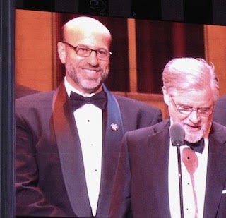 Larry Hirschhorn on stage at the 2013 Tony Awards